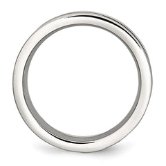 Chisel Stainless Steel Brushed and Polished Brown IP-plated .02 Carat Diamond 8mm Band