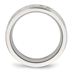 Chisel Stainless Steel Brushed and Polished Twisted 7mm Band