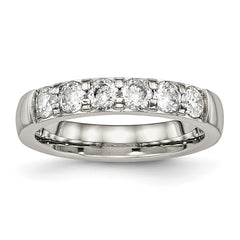 Chisel Stainless Steel Polished CZ 4mm Band