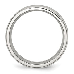 Chisel Stainless Steel Polished with Black Carbon Fiber Inlay 8mm Band