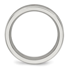 Chisel Stainless Steel Polished with CZ 7mm Band