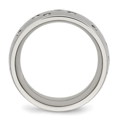 Chisel Stainless Steel Polished CZ 12mm Band