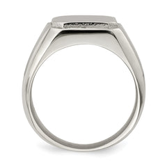 Chisel Stainless Steel Polished Signet Ring