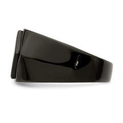 Chisel Stainless Steel Polished Black IP-plated Signet Ring