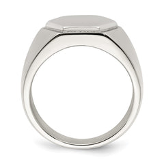 Chisel Stainless Steel Polished Signet Ring