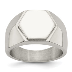 Chisel Stainless Steel Polished Signet Ring