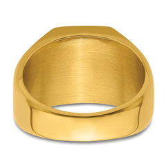 Chisel Stainless Steel Polished Yellow IP-plated Signet Ring