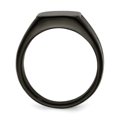 Chisel Stainless Steel Polished Black IP-plated Signet Ring