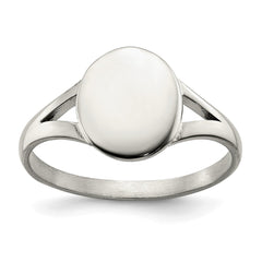 Chisel Stainless Steel Polished Oval Disc Ring
