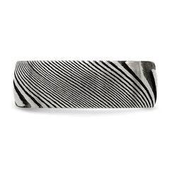 Chisel Damascus Steel Polished 8mm Band