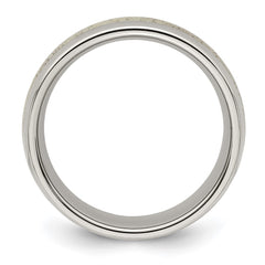 Chisel Stainless Steel Polished with Antler Inlay 8mm Band