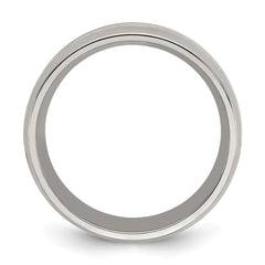 Chisel Stainless Steel Polished Glitter Paper Inlay Center 8mm Band