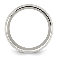 Chisel Stainless Steel Polsihed with Gray Carbon Fiber Inlay and CZ 8mm Band