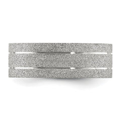 Chisel Stainless Steel Polished Laser-cut and Grooved 8mm Band