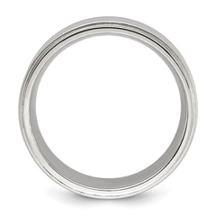 Chisel Stainless Steel Polished with Brushed Center 8mm Band