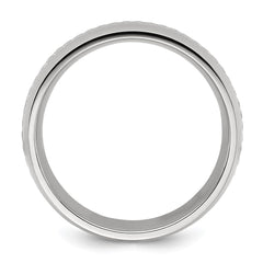 Chisel Stainless Steel Polished with Chain Inlay 7mm Center