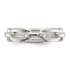 Chisel Stainless Steel Polished 6mm Chain Link Design Ring