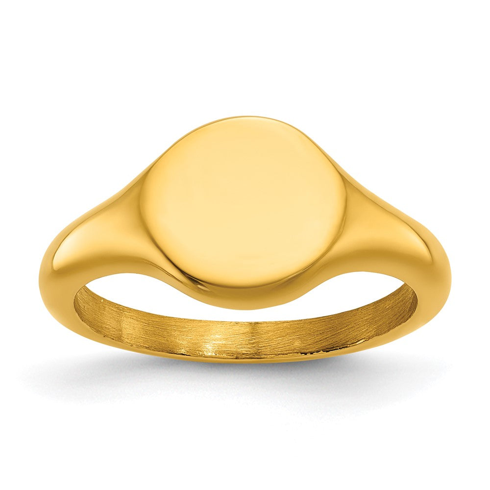 Chisel Stainless Steel Polished Yellow IP-Plated Round Disk Ring