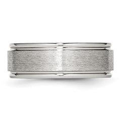 Chisel Stainless Steel Brushed and Polished 8mm Grooved Edge Band