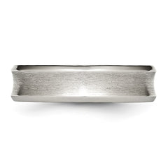 Chisel Stainless Steel Brushed and Polished Concave 6mm Beveled Edge Band