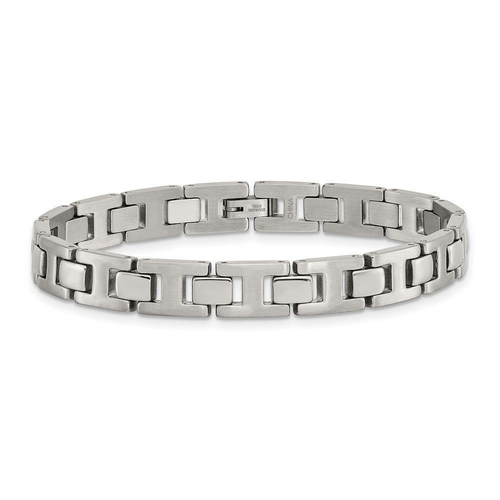 Chisel Stainless Steel Brushed and Polished 8.5 inch Link Bracelet SRB102-8.5