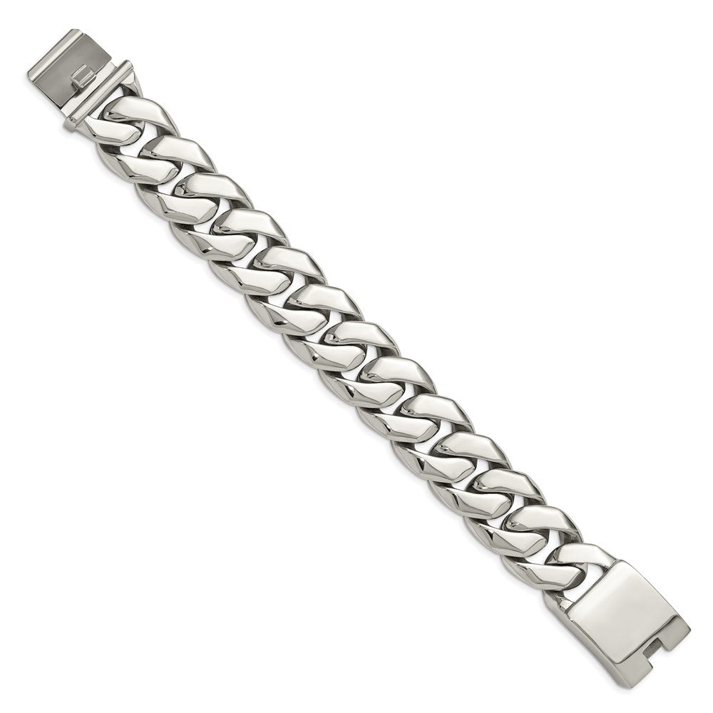 Chisel Stainless Steel Polished 9 inch Fancy Curb Bracelet SRB1050-9