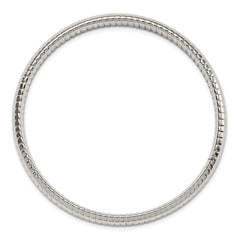Chisel Stainless Steel Polished and Textured Hollow Bangle SRB1084