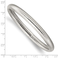 Chisel Stainless Steel Polished and Textured Hollow Bangle SRB1084