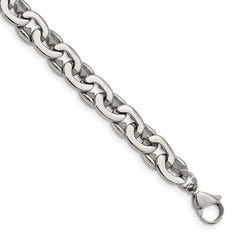 Chisel Stainless Steel Polished 8.25 inch Oval Link Bracelet SRB1091-8.25