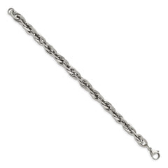 Chisel Stainless Steel Polished 8 inch Oval Links Bracelet SRB1097-8.25