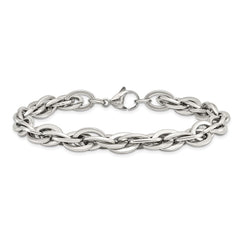 Chisel Stainless Steel Polished 8 inch Oval Links Bracelet SRB1097-8.25