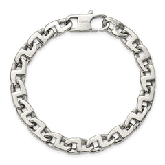 Chisel Stainless Steel Polished 8.5 inch Fancy Square Link Bracelet SRB1099-8.5