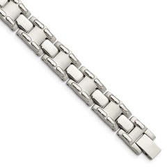 Chisel Stainless Steel Brushed and Polished 8.75 inch Link Bracelet SRB111-8.75