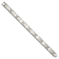 Chisel Stainless Steel Brushed and Polished 9.5 inch Link Bracelet SRB113-9.5
