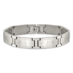 Chisel Stainless Steel Brushed and Polished 9.5 inch Link Bracelet SRB113-9.5