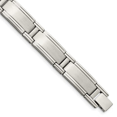 Chisel Stainless Steel Brushed and Polished 9.5 inch Link Bracelet SRB113-9.5