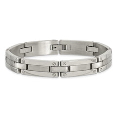 Chisel Stainless Steel Brushed and Polished 8.5 inch Link Bracelet SRB117-8.5
