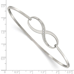 Chisel Stainless Steel Polished with CZ Infinity Symbol Bangle SRB1218