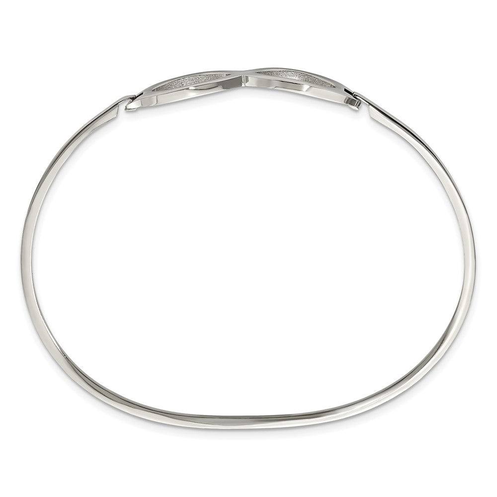 Chisel Stainless Steel Polished Infinity Symbol Bangle SRB1219
