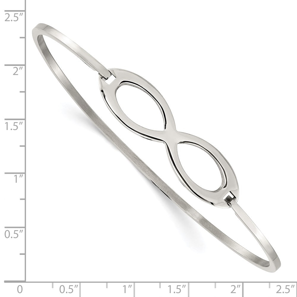 Chisel Stainless Steel Polished Infinity Symbol Bangle SRB1219
