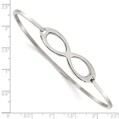 Chisel Stainless Steel Polished Infinity Symbol Bangle SRB1219