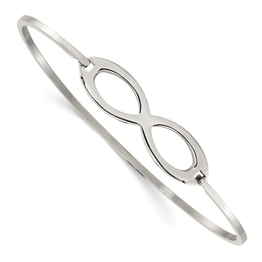 Chisel Stainless Steel Polished Infinity Symbol Bangle SRB1219