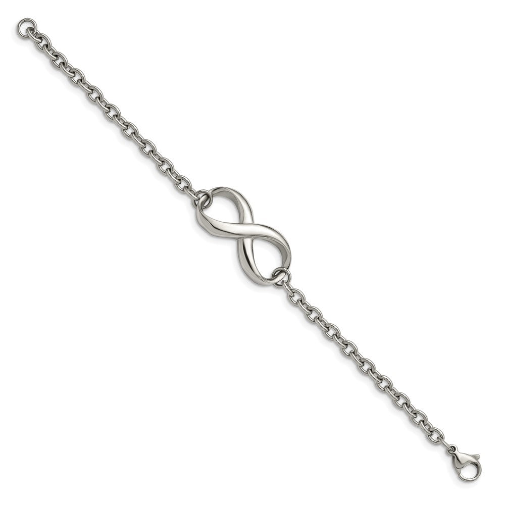 Chisel Stainless Steel Polished Infinity Symbol 7.5 inch Bracelet SRB1285-7.5