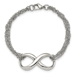 Chisel Stainless Steel Polished Infinity Symbol 7.5 inch Multi-Strand Bracelet SRB1286-7.5