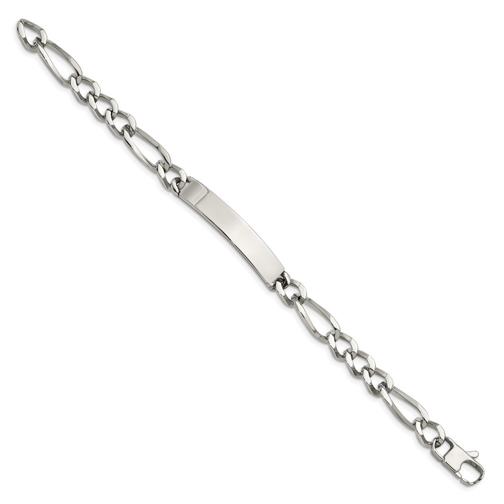 Chisel Stainless Steel Polished Figaro 9.25 inch ID Bracelet SRB1402-9.25