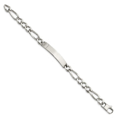 Chisel Stainless Steel Polished Figaro 9.25 inch ID Bracelet SRB1402-9.25