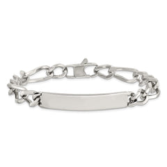 Chisel Stainless Steel Polished Figaro 9.25 inch ID Bracelet SRB1402-9.25