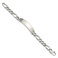 Chisel Stainless Steel Polished Figaro 9 inch Large ID Bracelet SRB1405-9