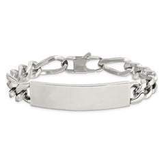 Chisel Stainless Steel Polished Figaro 9 inch Large ID Bracelet SRB1405-9