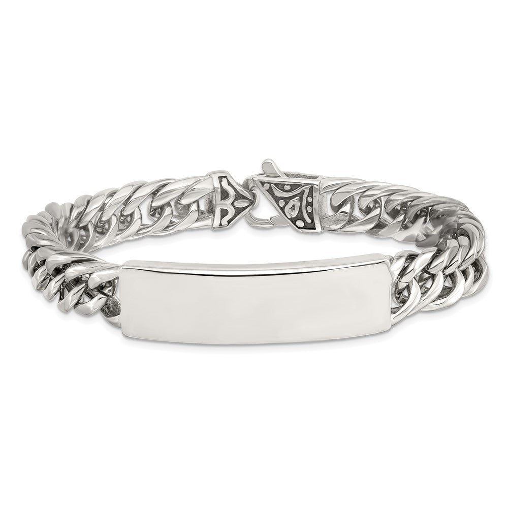 Chisel Stainless Steel Antiqued and Polished Curb Chain 8.5 inch ID Bracelet SRB1478-8.5
